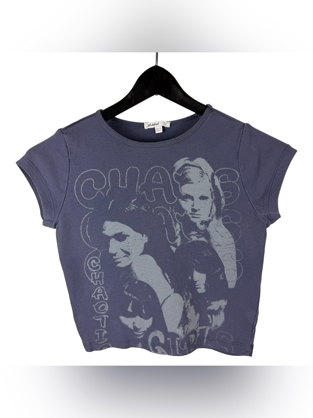 Women’s Y2K Subdued Chaotic Girls Grunge Baby Style Graphic Shirt Size S